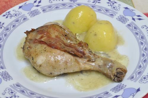 Kuřecí stehna na způsob bažanta  – Snadné recept z Česko kuchyně, hotový za 30 - 45 minut